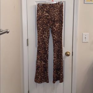 cheetah print flare pants